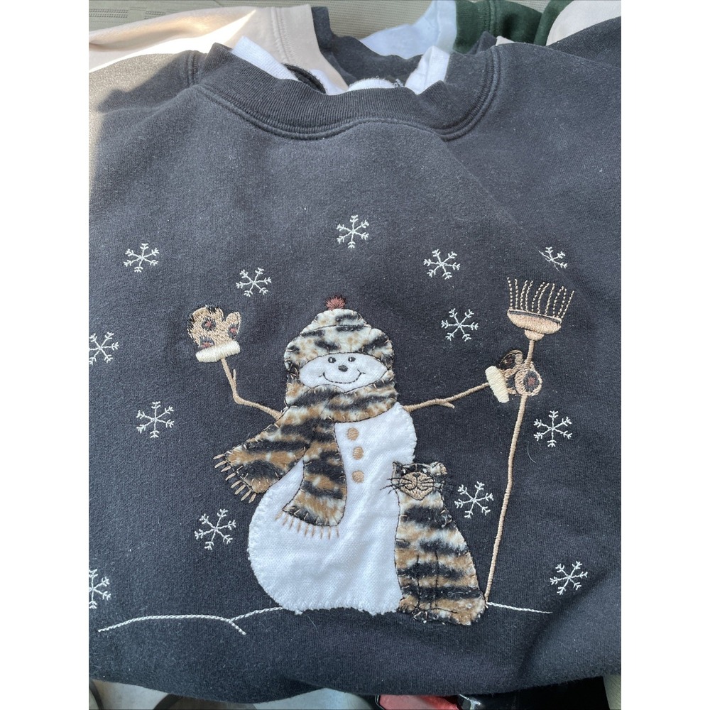 Top Stitch Morning Sun Women Sweatshirt Leopard Y2K Snowman Cat‎ 2xl